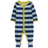 Yellow Night Garments Carter's Baby Boys Striped Snap-Up Cotton Blend Sleep & Play NB Blue/Yellow