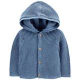 Carter's Baby Boys Hooded Cotton Cardigan Blue Blue
