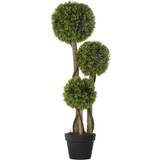 Green Interior Details Homcom Potted Boxwood Ball Topiary Trees Artificial Plant