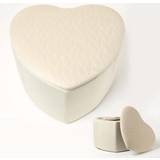 White Poufs Homescapes Arundel Heart-Shaped Velvet Footstool Pouffe