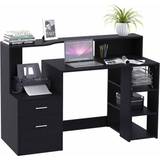 Homcom Modern Black Writing Desk 55x140cm