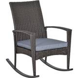 Garden Chairs Garden & Outdoor Furniture OutSunny Garden Rattan Rocking