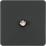 Extension Sockets Knightsbridge Screwless 1G SAT TV Outlet Non-Isolated Anthracite