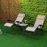 White Outdoor Lounge Sets Garden & Outdoor Furniture OutSunny Alfresco 3 Zero Gravity Outdoor Lounge Set