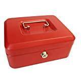 Cathedral Safes & Lockboxes Cathedral Value 20cm Inch key lock Metal Cash Box Red