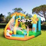 Plastic Jumping Toys OutSunny Inflatable House, Kids Bouncy Castle with Inflator, Bag Multi-colored