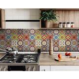 Green Mosaic tiles Homeroots 400054 8 Mediterra Yellow Mosaic Peel & Stick Tiles