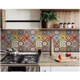 Green Mosaic tiles Homeroots 400053 7 7 Mediterra Yellow Mosaic Peel & Stick Tiles