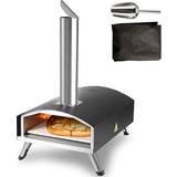 Grill til camping Vevor Wood Charcoal-Fired Pizza Oven 12 Steel Pizza Grill with Pizza Stone for Camping, Black