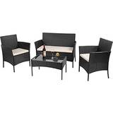 Outdoor Lounge Sets Garden & Outdoor Furniture on sale Bigzzia Rattan Furniture Sofa Outdoor Lounge Set, 1 Table incl. 2 Chairs & 1 Sofas