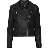 Leather Jackets - Women Vero Moda Biker Jacket - Black