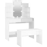Mirrored dressing table vidaXL LED High Gloss White Dressing Table 40x96cm