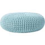 Red Poufs Homescapes Pastel Knitted Pouffe