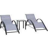 Aluminium Patio Chairs Garden & Outdoor Furniture OutSunny 3 Pieces Lounge