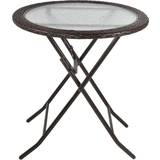 Garden Table OutSunny Folding Round Tempered
