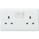 Wall Outlets Knightsbridge Curved Edge 13A 2G SP Switched Socket