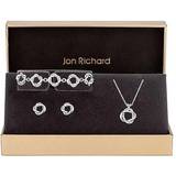 Jewellery Sets Jon Richard Silver Plated Twist Polished And Pave Trio Set Gift Boxed