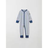 White Pyjamases Polarn O. Pyret Striped Kids Sleepsuit Blue 2-4y x 98/104