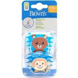 Dr. Brown's Pacifiers Dr. Brown's Prevent Soothers, Animal Faces, 6-18 Months Assorted Blue