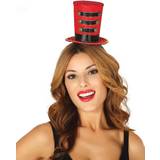 Red Hats Ringmaster mini hat on headband ladies greatest showman fancy dress accessory