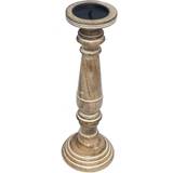 Brown Candle Holders Natural, X Large 45cm Rustic Antique Carved Candle Holder