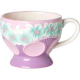 Rice Kitchen Accessories Rice Embossed Flower ceramic mug Cup