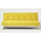 Homescapes Yellow Laurie Velvet Click Clack Sofa