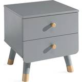 Vipack grey Solid 2-drawer Bedside Table