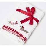 Homescapes Dachshund Christmas Guest Towel Red, White