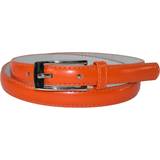 Orange - Women Belts CTM Women's Skinny Leather Dress Belt - Orange