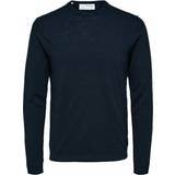 Selected Men Jumpers Selected Leinen Pullover - Blue