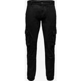 Cargo Trousers Only & Sons Scam Stage Caro Cuff Pants - Black