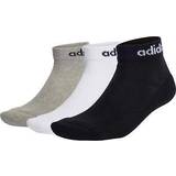 Adidas Sportswear Garment Underwear adidas Linear Ankle Cushioned Socks 3-Pairs - Medium Grey Heather/White/Black