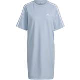 Adidas Dresses adidas Essentials 3-Stripes Single Jersey Boyfriend Tee Dress - Wonder Blue/White