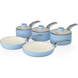 Mixed Set Cookware Swan Retro Cookware Set with lid 5 Parts
