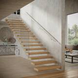 NEW Brushed Satin 3.6M Easy Fit Steel Staircase Handrail Kit