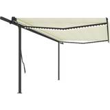 vidaXL Manual Retractable Awning with 5x3.5 m Cream