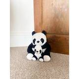 Black Wardrobes Geko Fabric Mother and Baby Panda Doorstop