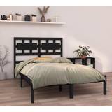 vidaXL black, Solid Wood Bed Frame Honey Wooden Bedstead Bed Base
