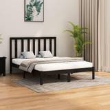 vidaXL black, Solid Wood Bed Frame Honey Wooden Bedstead Bed Base