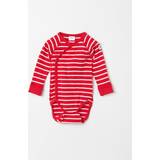 M Bodysuits Children's Clothing Polarn O. Pyret Stripe Wraparound Babygrow Red Stripes 0-1m x