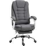 White Office Chairs Vinsetto Ergonomic with Retractable Footrest Office Chair 52cm