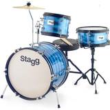 Stagg Drum Kits Stagg 3-teiliges Junior-Schlagzeug-Set mit Hardware, 40,6 cm, Blau