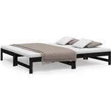 Daybeds Sofas vidaXL Black, Solid Pine Pull-out Day Bed Sofa