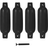 Fenders & Accessories vidaXL Boat Fender 4 pcs Black 41x11.5 cm PVC