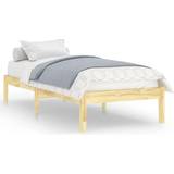 vidaXL brown, 195.5 Solid Pinewood Bed Frame Bed Base