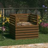 vidaXL Honey brown, 80 Solid Wood Pine Composter