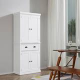 Homcom Freestanding White Storage Cabinet 76.2x183cm