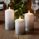 Grey Candles & Accessories Lights4fun Set of 3 TruGlow Pillar Real Wax LED Candle