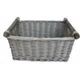 Grey Wash Wooden Handled Basket